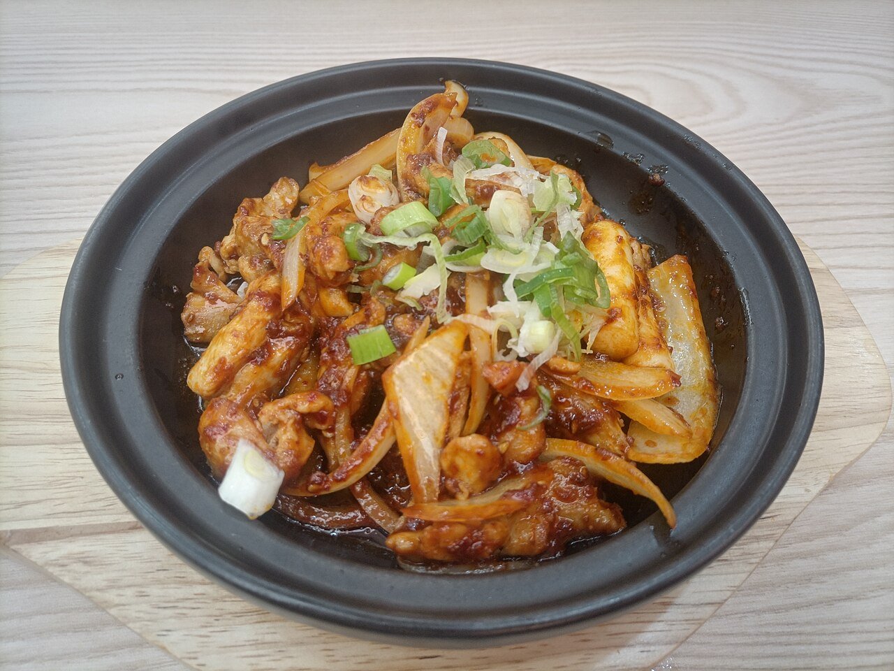 Chuncheon-style dak-galbi, spicy stir-fried chicken from Gangwon