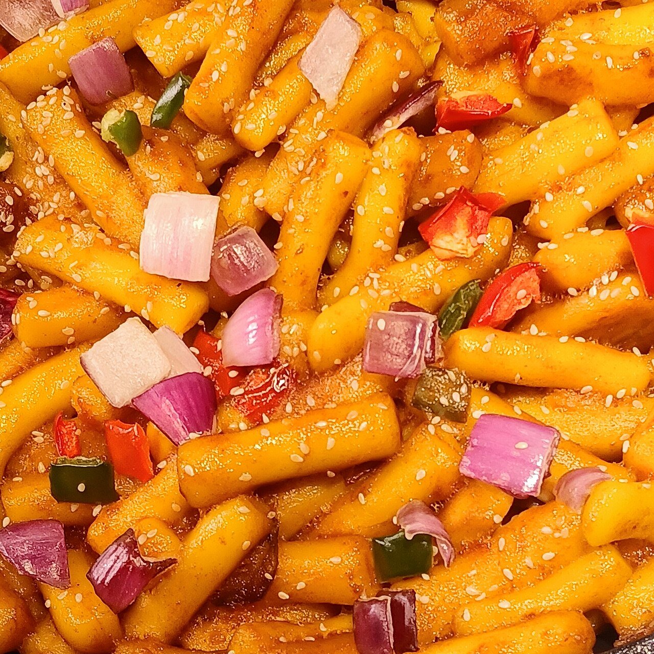 Tteokbokki spicy rice cakes, a staple Korean casual dish
