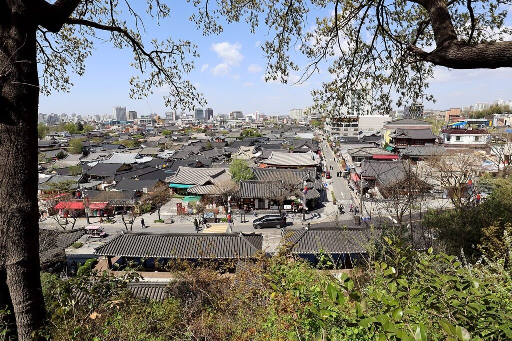 Sea of traditional hanok rooftops at Jeonju Hanok Village