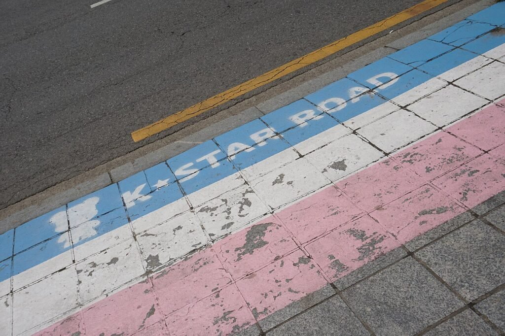 GangnamDol bear statues along K-Star Road in Gangnam, Seoul, a classic K-pop fan pilgrimage route