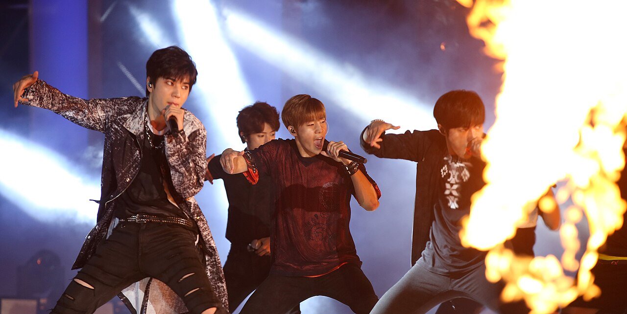 Crowd at a summer K-pop festival concert in Korea