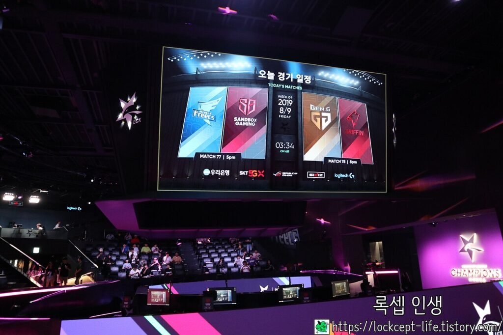 The stage of a League of Legends Champions Korea (LCK) esports match