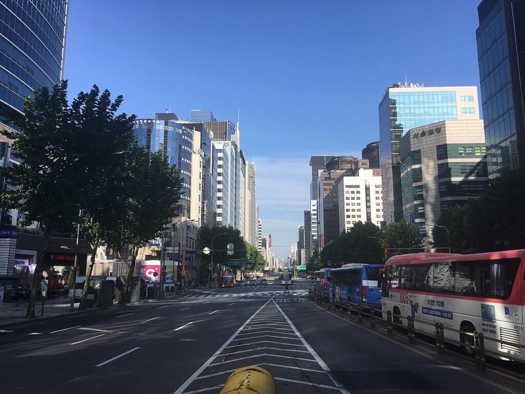 Gangnam-daero, the main boulevard of Seoul's Gangnam district