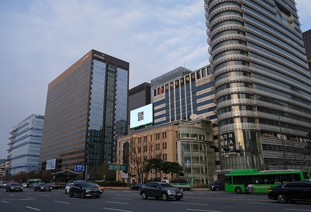 Gwanghwamun Square in the Jongno district of central Seoul