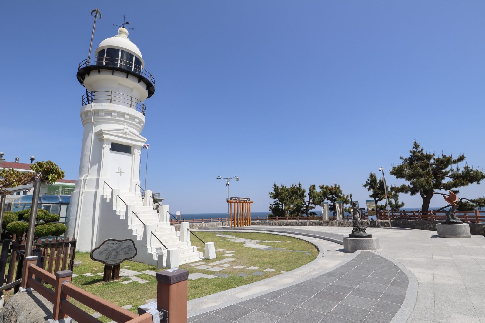 Jumunjin Lighthouse standing at the harbour in Jumunjin, Gangneung