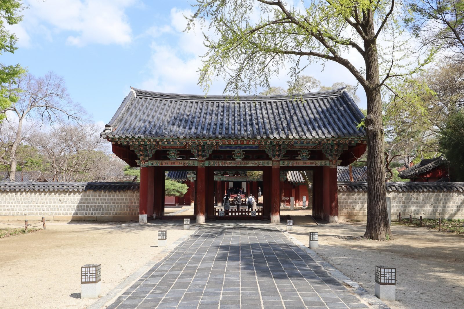 Gyeonggijeon Shrine's traditional buildings and courtyard in Jeonju