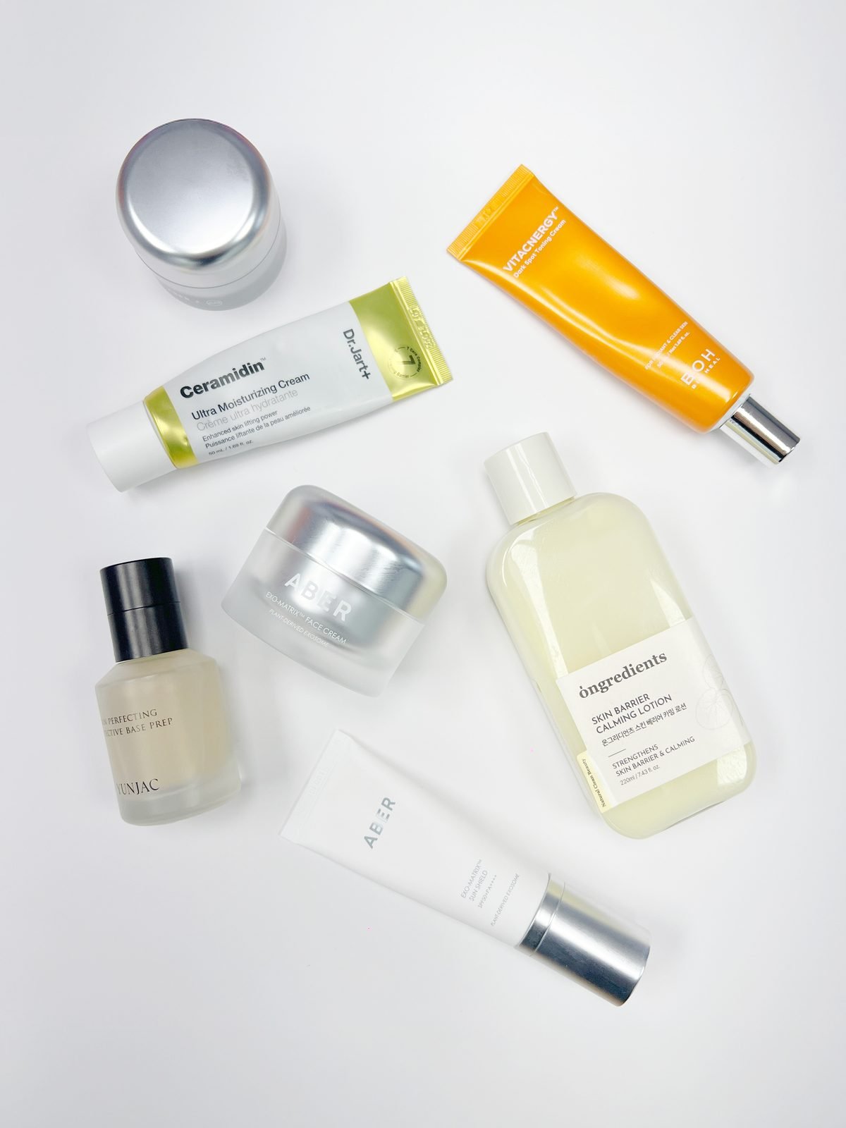 A selection of South Korean skincare and cosmetic products